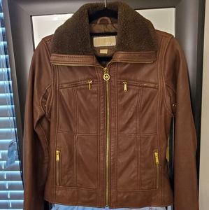 Michael Kors Brown Leather Jacket